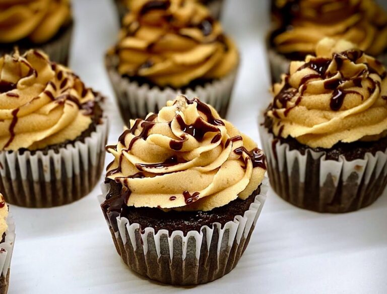 Double Chocolate Cupcakes with Peanut Butter Frosting