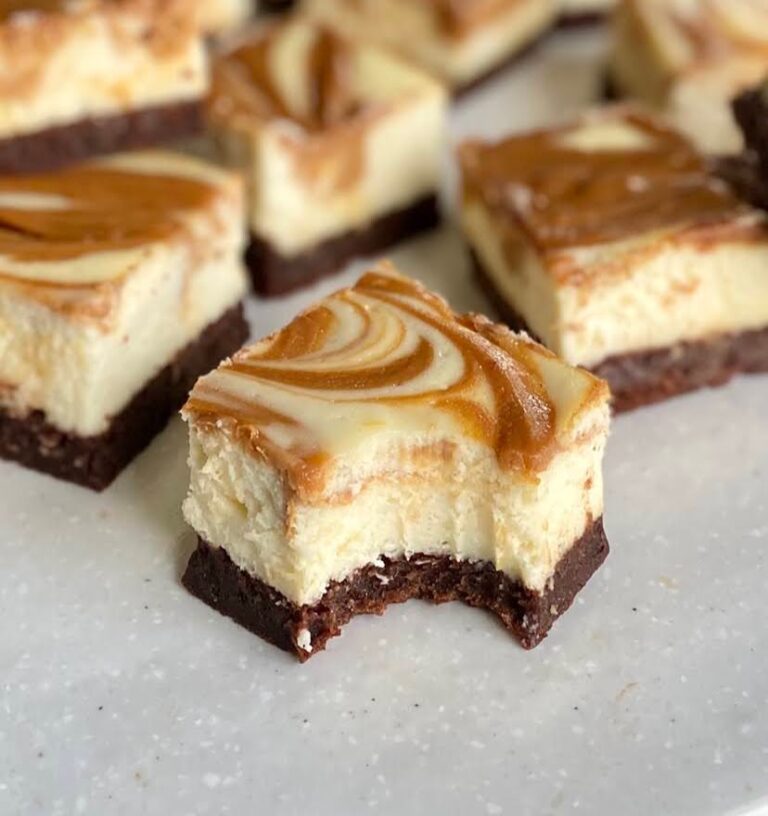 Brownie Bottom Dulce de Leche Cheesecake Bars