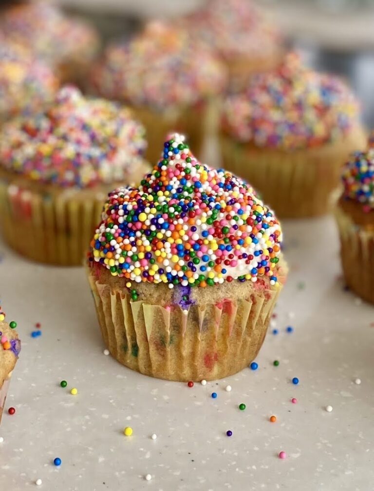 Banana Sprinkle Cupcakes with Cream Cheese Frosting