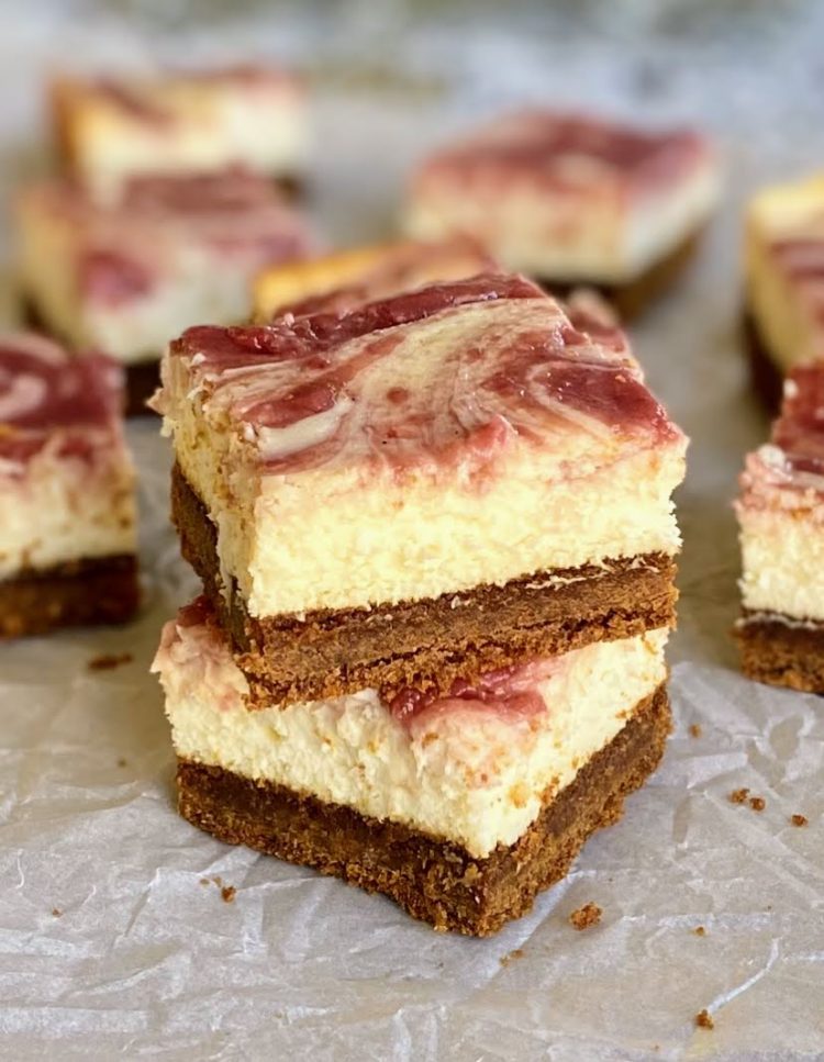 Cranberry Gingerbread Cheesecake Bars - Sweet Girl Treats