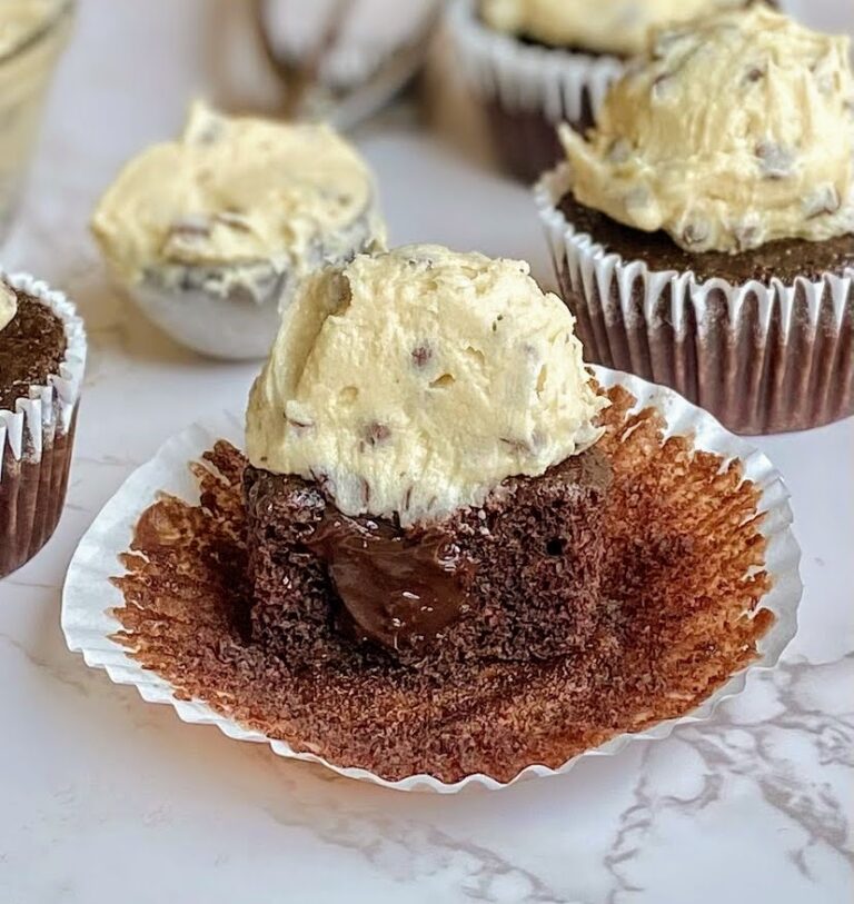 Chocolate Cookie Dough Cupcakes