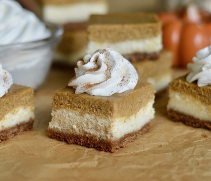 Pumpkin Pie Cheesecake Bars - Sweet Girl Treats