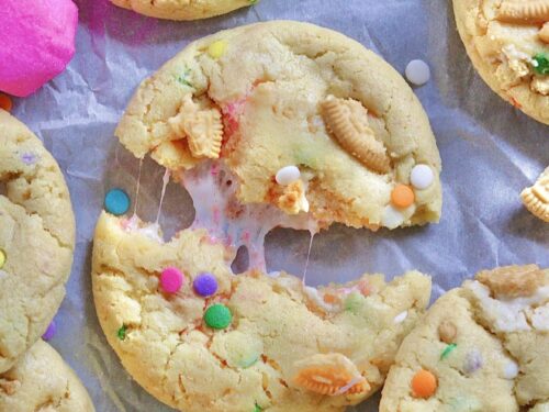 Chocolate Chip Pan Cookie Recipe : Spring Peeps Bunny Cookie