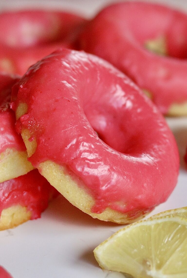Baked Lemon Raspberry Donuts