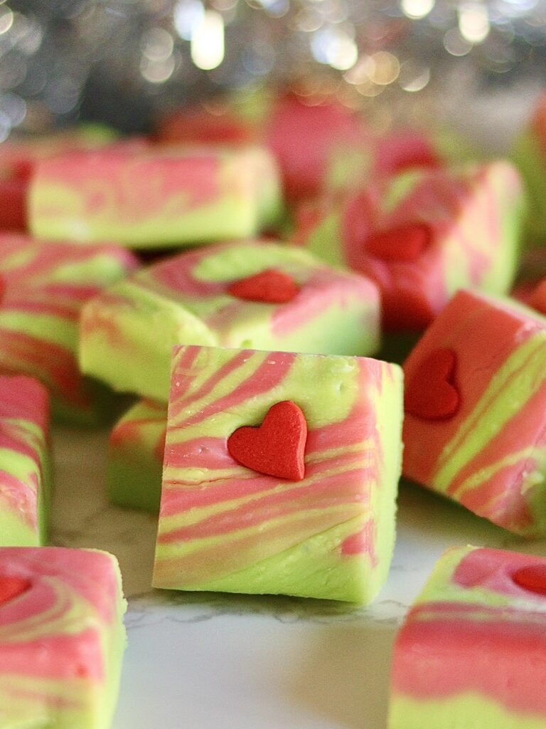 White Chocolate Grinch Fudge