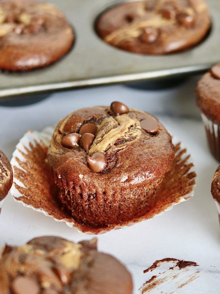 Chocolate Peanut Butter Protein Muffins