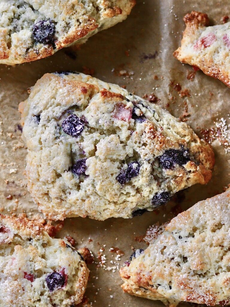 Blueberry Rhubarb Scones