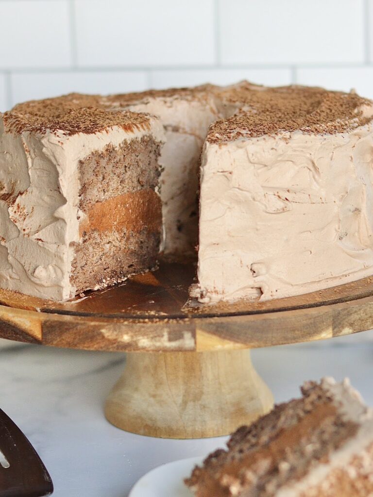 Layered Chocolate Angel Food Cake