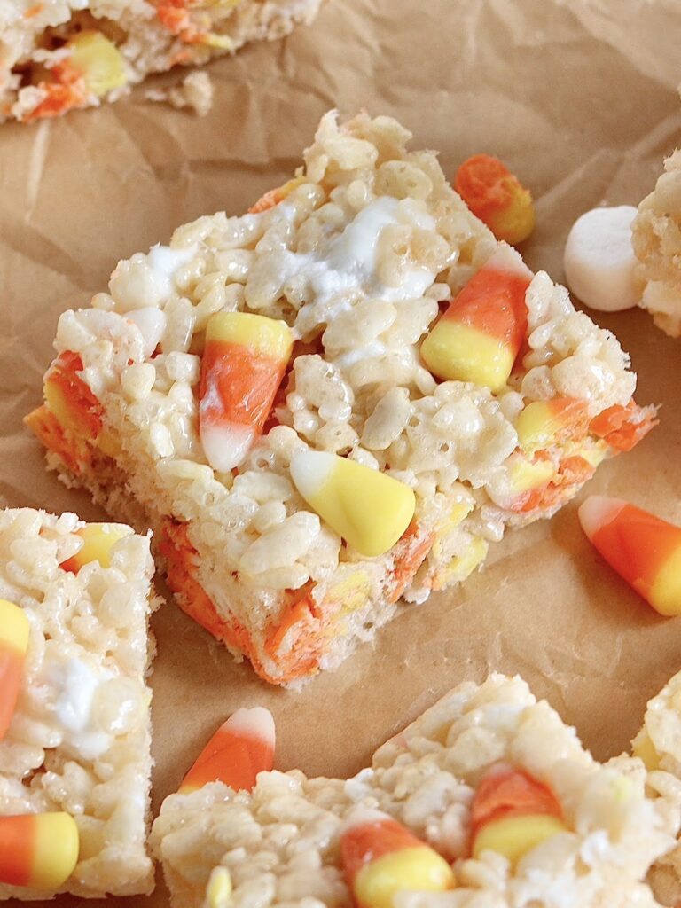 Candy Corn Rice Krispie Bars