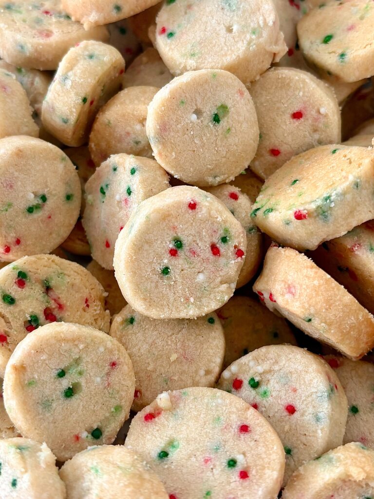 Mini Sprinkle Shortbread Cookies