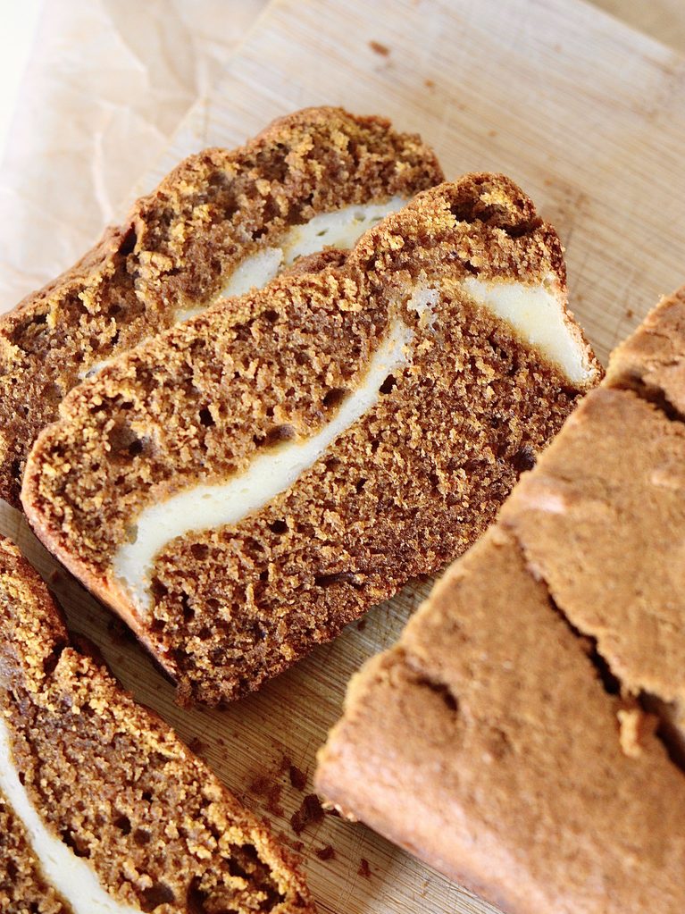 Cream Cheese Swirl Pumpkin Bread